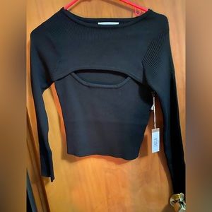 Lucca Black long sleeve cutout sweater brand new Medium